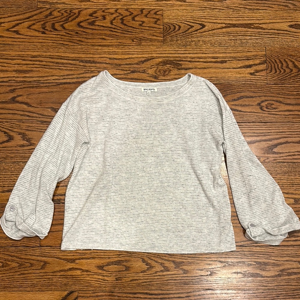 Gray Striped Shirt by Rag Poets